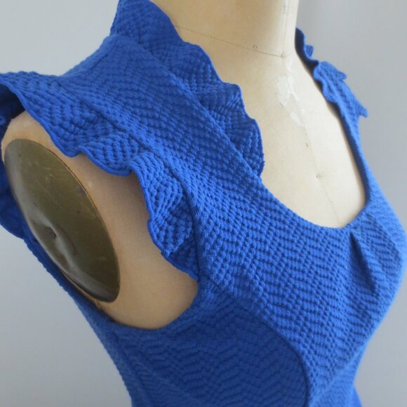 Elle - Retro Fitted Blue Dress - NWOT - Picture 5 of 8